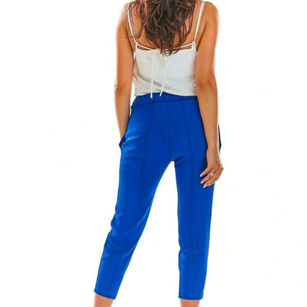 Elegant Ruffled Waist Cigarette Trousers