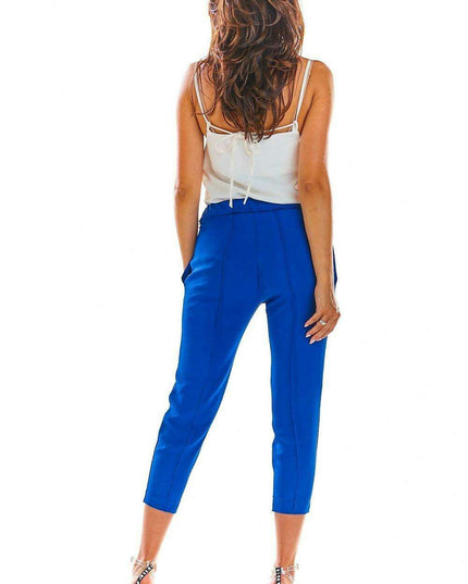 Elegant Ruffled Waist Cigarette Trousers
