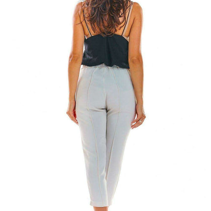 Elegant Ruffled Waist Cigarette Trousers