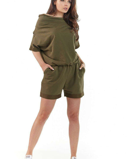 Chic Short Sleeve Jumpsuit with Adjustable Elastic Waist for Every Occasion