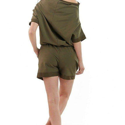 Chic Short Sleeve Jumpsuit with Adjustable Elastic Waist for Every Occasion