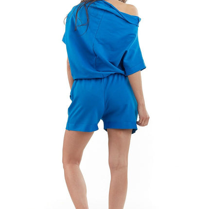 Chic Short Sleeve Jumpsuit with Adjustable Elastic Waist for Every Occasion - Très Elite