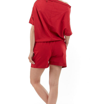 Chic Short Sleeve Jumpsuit with Adjustable Elastic Waist for Every Occasion - Très Elite