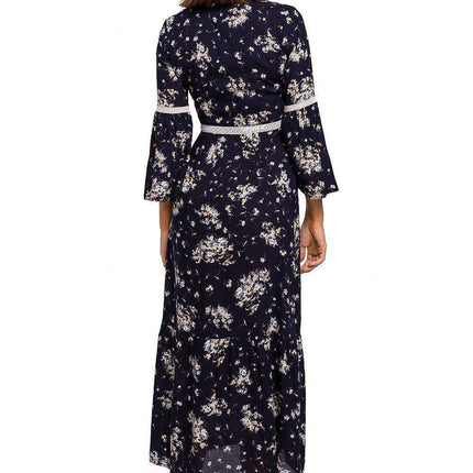 Lace-Embellished Bohemian Maxi Dress - Enchanted Evenings