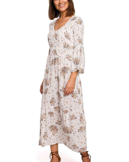 Lace-Embellished Bohemian Maxi Dress - Enchanted Evenings