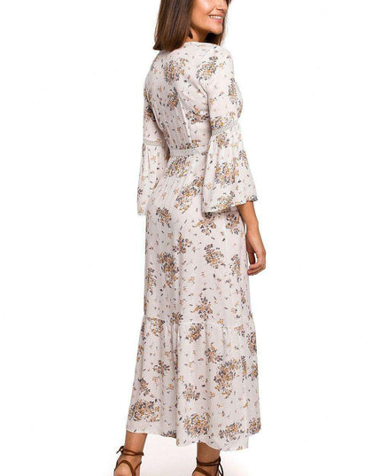 Lace-Embellished Bohemian Maxi Dress - Enchanted Evenings