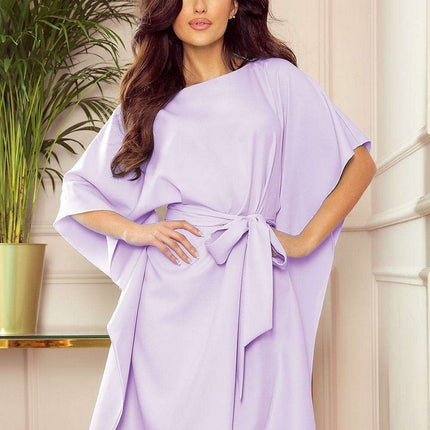 Olive Green Butterfly Dress with Belt by Numoco