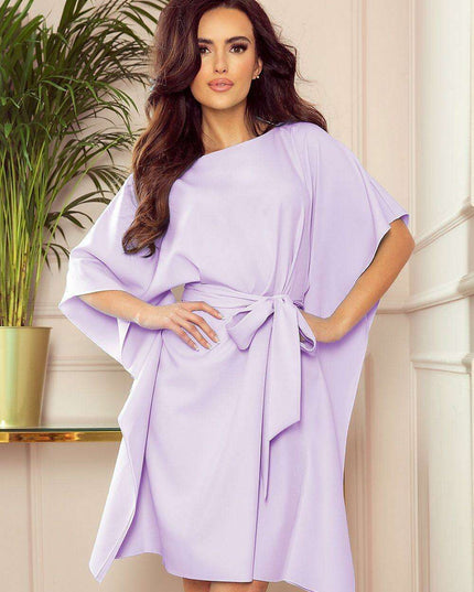 Olive Green Butterfly Dress with Belt by Numoco