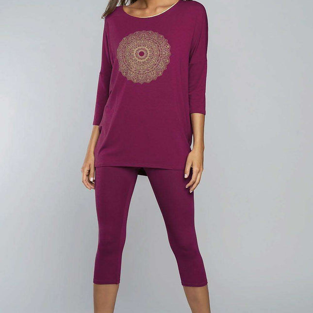 Elegant Mandala Print Italian Loungewear Set