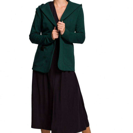 Trendy Oversized Hooded Cotton Jacket with Large Pockets - Made in Europe