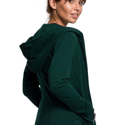 Trendy Oversized Hooded Cotton Jacket with Large Pockets - Made in Europe