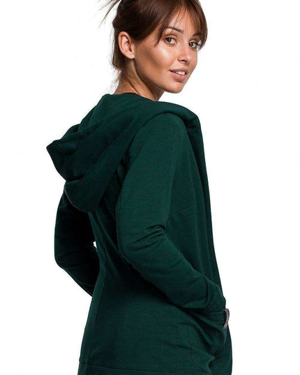 Trendy Oversized Hooded Cotton Jacket with Large Pockets - Made in Europe