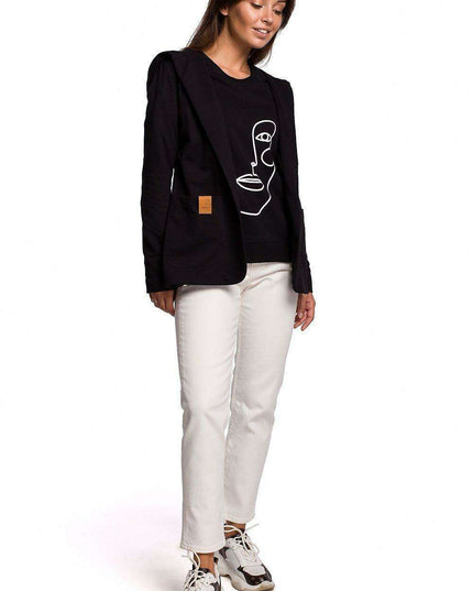 Trendy Oversized Hooded Cotton Jacket with Large Pockets - Made in Europe