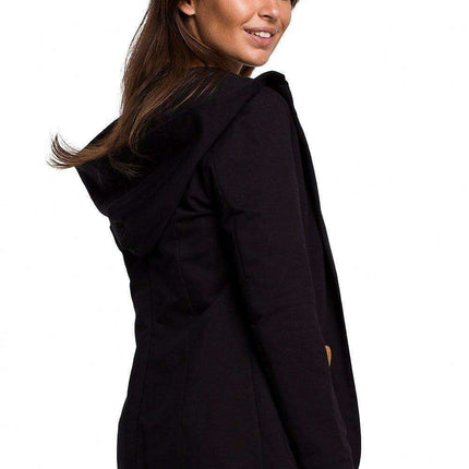 Trendy Oversized Hooded Cotton Jacket with Large Pockets - Made in Europe