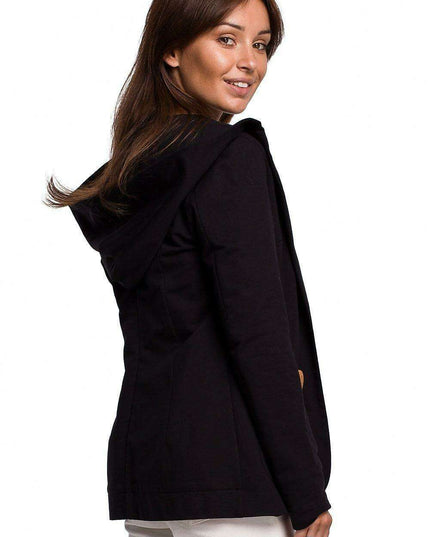 Trendy Oversized Hooded Cotton Jacket with Large Pockets - Made in Europe