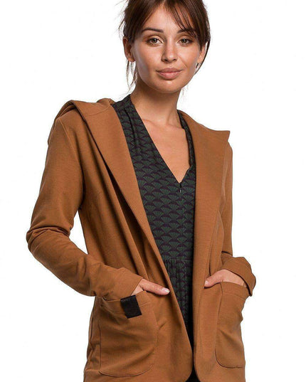 Trendy Oversized Hooded Cotton Jacket with Large Pockets - Made in Europe