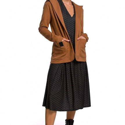 Trendy Oversized Hooded Cotton Jacket with Large Pockets - Made in Europe