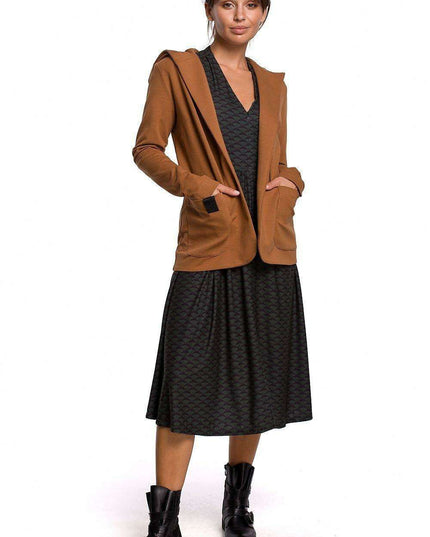 Trendy Oversized Hooded Cotton Jacket with Large Pockets - Made in Europe