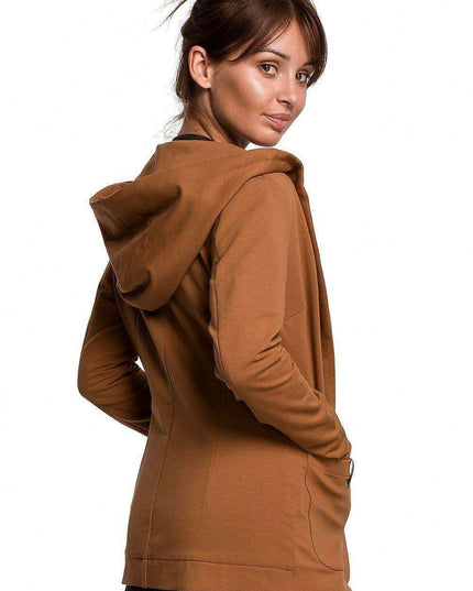 Trendy Oversized Hooded Cotton Jacket with Large Pockets - Made in Europe