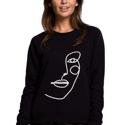 Stylish Ruffle Sleeve Sweatshirt with Eye-Catching Print for All-Day Comfort