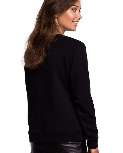 Stylish Ruffle Sleeve Sweatshirt with Eye-Catching Print for All-Day Comfort