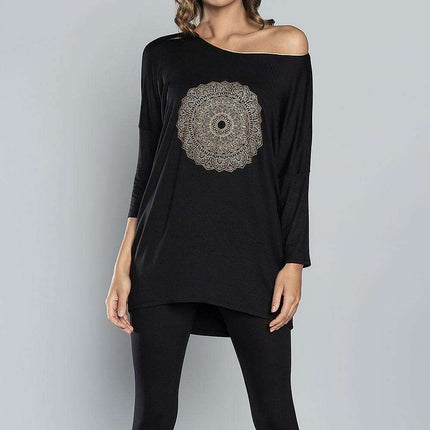 Elegant Mandala Print Italian Loungewear Set