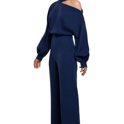 Chic Long Sleeve Jumpsuit with Slit Accent