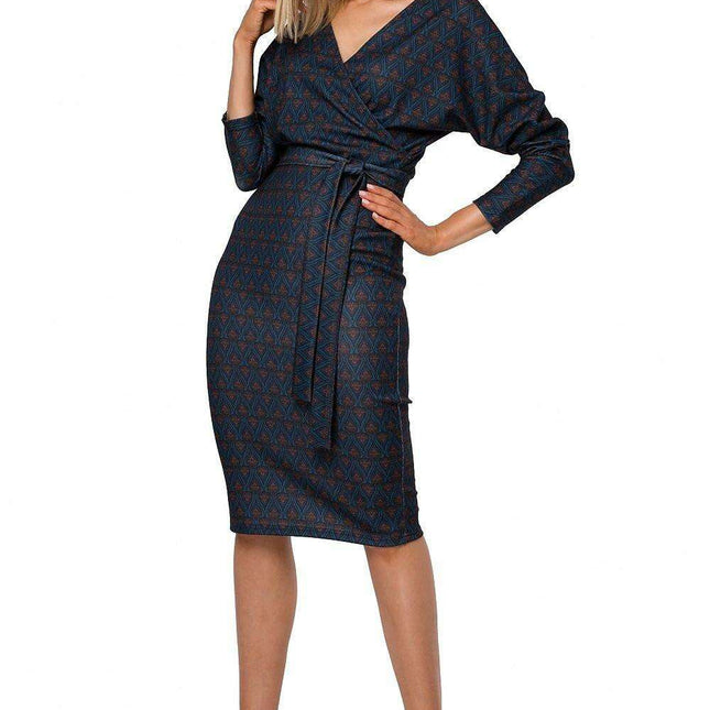 Elegant Knit Wrap Dress