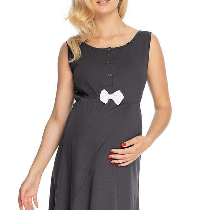 Elegant Bow Maternity & Nursing Nightgown for Comfort and Style