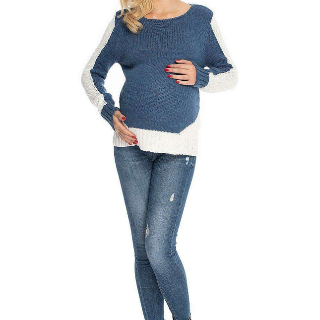 Elegant Maternity Peekaboo Sweater for Expecting Moms