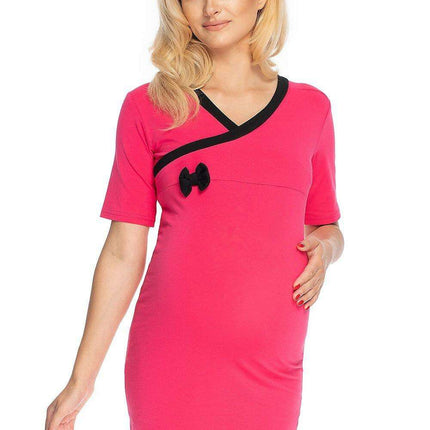 Chic Maternity Nightgown with Stylish Peekaboo Feature