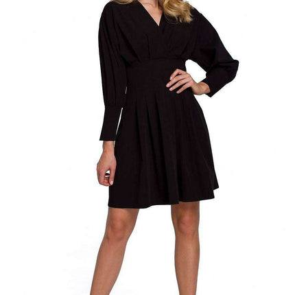 Elegant Kimono Sleeve Pleated Day Dress