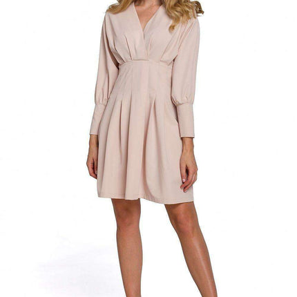 Elegant Kimono Sleeve Pleated Day Dress