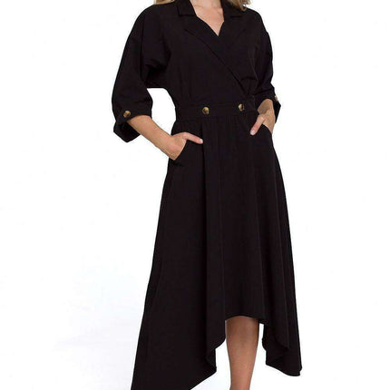 Modern Asymmetrical Envelope Daydress for Urban Elegance