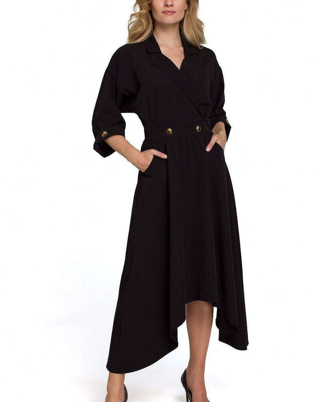 Modern Asymmetrical Envelope Daydress for Urban Elegance