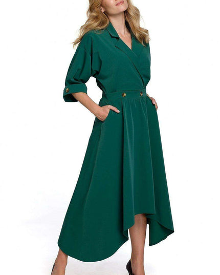 Modern Asymmetrical Envelope Daydress for Urban Elegance