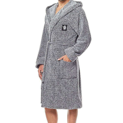 L&L Luxe Men's Elegant Hooded Bathrobe with Pockets for Ultimate Comfort