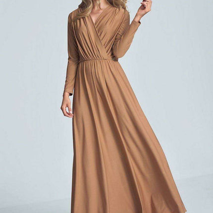 Elegant Black Maxi Dress with Stylish Envelope Neckline for Effortless Chic