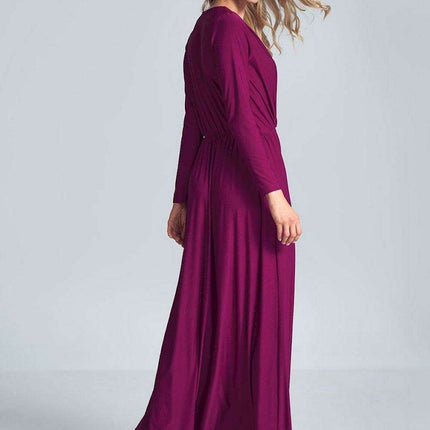 Elegant Black Maxi Dress with Stylish Envelope Neckline for Effortless Chic