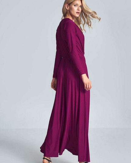 Elegant Black Maxi Dress with Stylish Envelope Neckline for Effortless Chic