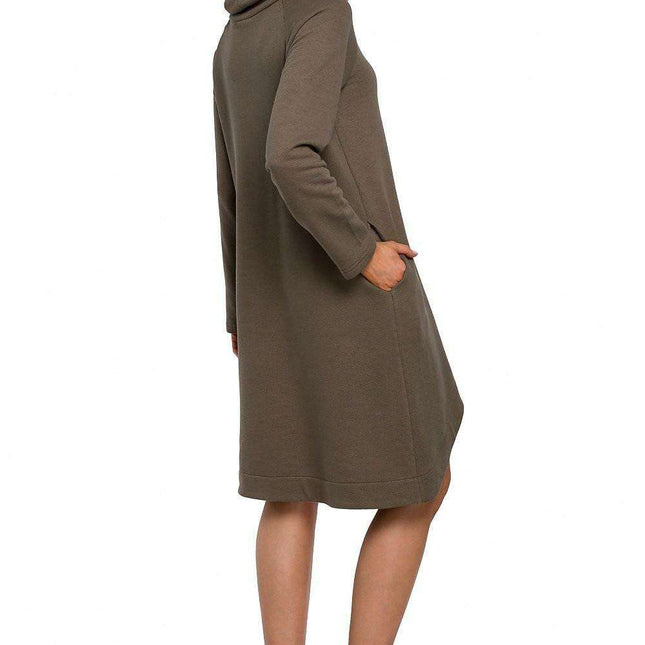 Elegant Asymmetrical Knit A-Line Dress