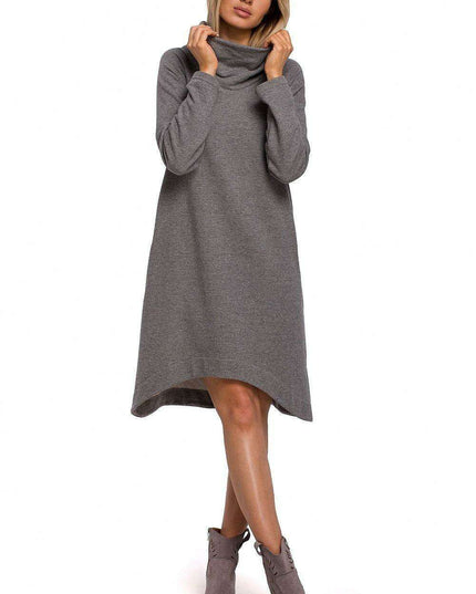Elegant Asymmetrical Knit A-Line Dress