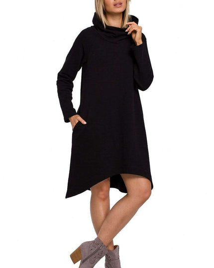 Elegant Asymmetrical Knit A-Line Dress