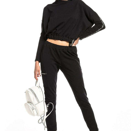 Chic Hooded Cotton Blend Sweatshirt with Ribbed Hem