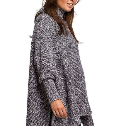 Cozy Knit Turtleneck Poncho Cape