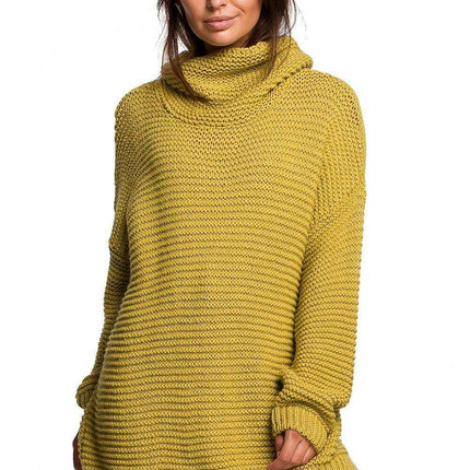 Snug and Stylish Turtleneck BE Knit Sweater for Cold Weather