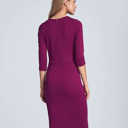 Sophisticated Envelope Neck Black Midi Dress