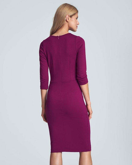 Sophisticated Envelope Neck Black Midi Dress