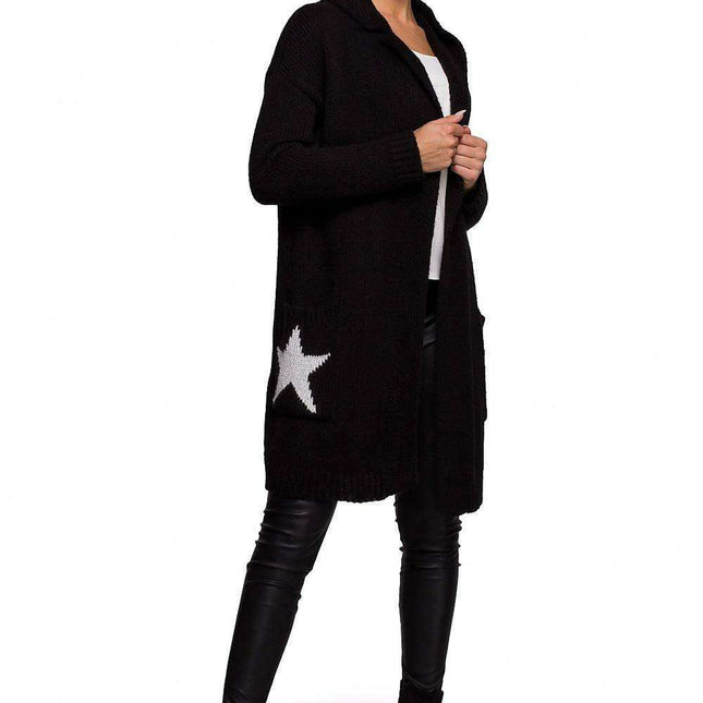 Starry Knit Cardigan with Unique Star Motif