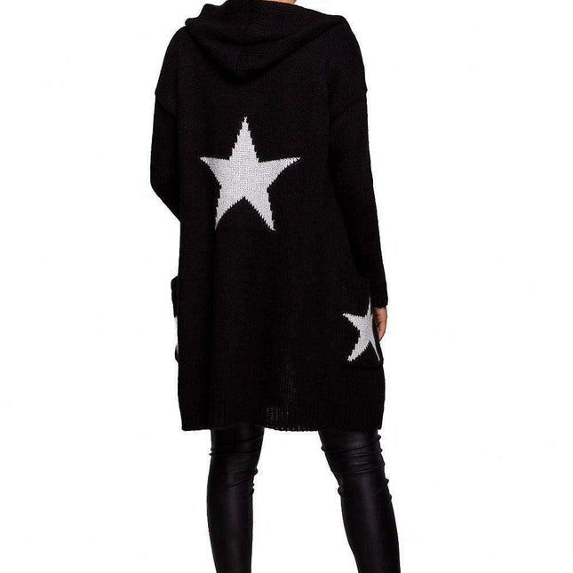 Starry Knit Cardigan with Unique Star Motif